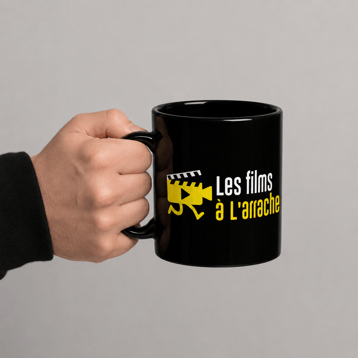 Mug brillant noir - Logo Les Films à l'Arrache